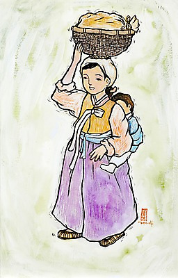 JPG 한국문화 한국전통 전통 여자 전통문화 문화 백그라운드 가사 일러스트 엄마 수채화 미술 사람 성인 두명 부모 소쿠리 광주리 육아 자녀 아기 작업 운반 작업실 한복 시화 그림 업기 아낙네 옛날 여자만 국내일러스트 동양문화 가족 모션 문화예술 한국 바구니 전통의상 파일형식