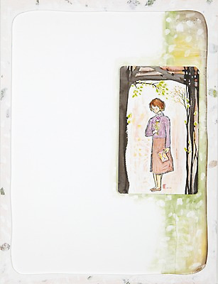 JPG 나무 식물 여자 종이 액자 백그라운드 일러스트 수채화 프레임 액자틀 틀 미술 한명 사람 성인 공백 숲 편지 시화 한지 그림 여자만 여자한명만 성인여자만 성인만 국내일러스트 1 문화예술 파일형식