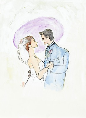 JPG 부부 커플 여자 남자 신부 한쌍 웨딩드레스 신랑 결혼 백그라운드 일러스트 결혼식 수채화 미술 사람 정장 턱시도 상반신 성인 두명 마주보기 춤 시화 그림 왈츠 성인만 국내일러스트 드레스 옷 관계 모션 문화예술 이벤트 파일형식