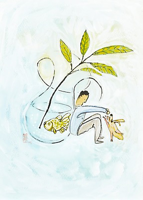 JPG 식물 동물 남자 반려견 백그라운드 잎 두마리 일러스트 수채화 어류 미술 한명 사람 앉기 반려동물 개 강아지 어항 시화 그림 금붕어 붕어 남자만 남자한명만 국내일러스트 1 2 포유류 모션 문화예술 수중동물 파일형식