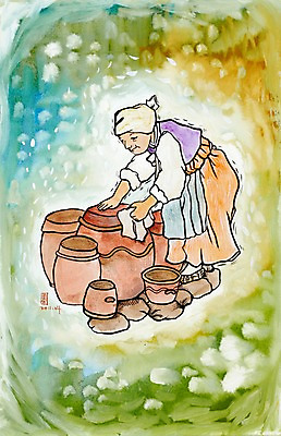 JPG 한국문화 한국전통 전통 여자 전통문화 문화 백그라운드 가사 일러스트 엄마 수채화 미술 한명 사람 성인 부모 작업 항아리 작업실 한복 시화 그림 옛날 여자만 여자한명만 성인여자만 성인만 국내일러스트 1 동양문화 가족 문화예술 한국 도자기 전통의상 파일형식