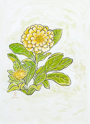 JPG 식물 계절 꽃 화초 컬러 백그라운드 잎 일러스트 봄꽃 자연 수채화 미술 풍경 사람없음 노란색 봄풍경 봄 민들레 두송이 시화 그림 봄배경 국내일러스트 2 문화예술 생태계 파일형식