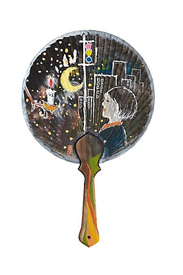 JPG 건축물 백그라운드 일러스트 초 촛불 불 수채화 미술 한명 사람 풍경 빌딩 건물 도시풍경 달 달밤 도시 밤거리 부채 야간 저녁 초승달 신호등 시화 그림 국내일러스트 자연요소 1 건축 문화예술 거리 파일형식