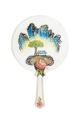 JPG 나무 식물 전통 건축물 꽃 백그라운드 고건축 일러스트 자연 수채화 산 미술 풍경 사람없음 부채 시화 그림 정자 국내일러스트 건축 문화예술 생태계 파일형식