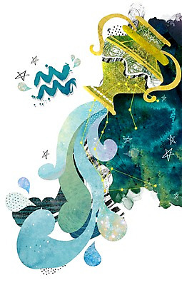 PSD 기호 별 컬러 일러스트 사람없음 물 별자리 항아리 신비 물병 청록색 물병자리 별자리기호 국내일러스트 자연요소 문자 컨셉 도자기 물통 파일형식