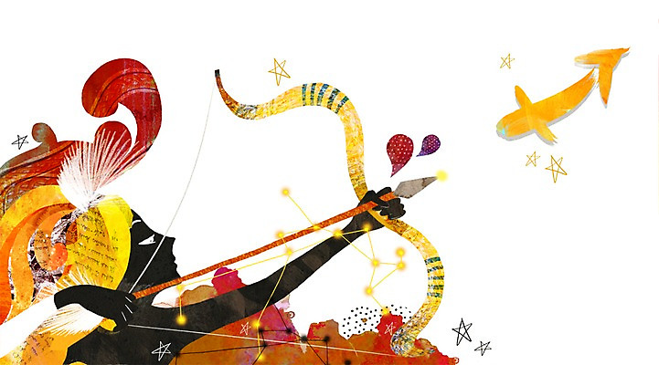 PSD 모자 기호 여자 실루엣 별 일러스트 화살 그림자 한명 성인 별자리 물방울 신비 궁수자리 깃털 활 활쏘기 사수 별자리기호 여자만 여자한명만 성인여자만 성인만 국내일러스트 자연요소 문자 1 잡화 컨셉 모션 촬영기법 사람 파일형식