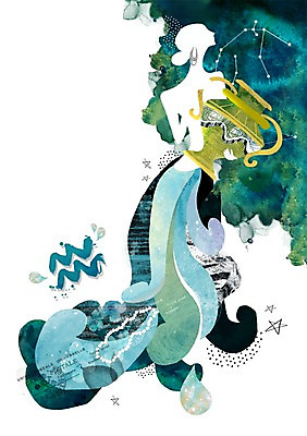 PSD 기호 여자 실루엣 별 컬러 일러스트 그림자 한명 성인 물 귀걸이 별자리 항아리 신비 물병 청록색 물병자리 별자리기호 여자만 여자한명만 성인여자만 성인만 국내일러스트 자연요소 문자 1 컨셉 장신구 촬영기법 사람 도자기 물통 파일형식