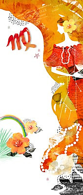 PSD 기호 드레스 여자 꽃잎 꽃 별 컬러 무지개 잎 가방 일러스트 목걸이 한명 성인 빨간색 주황색 별자리 신비 클러치 진주목걸이 처녀자리 별자리기호 여자만 여자한명만 성인여자만 성인만 국내일러스트 자연요소 식물 문자 1 잡화 옷 컨셉 장신구 사람 진주_보석 파일형식