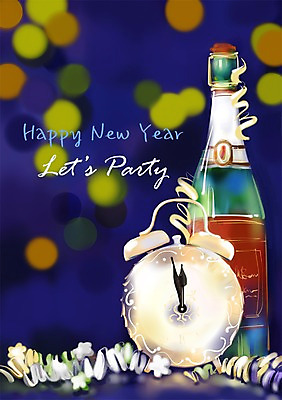 PSD 알파벳 영어 시계 백그라운드 일러스트 술병 조명 새해 이벤트 사람없음 빛 파티 축제 새해인사 인사 시간 원형 시곗바늘 우아함 병 샴페인 보케 해피뉴이어 괘종시계 신년파티 샴페인병 괘종 국내일러스트 도형 문자 식기 컨셉 병_용기 주류 예절 파일형식