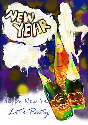 PSD 알파벳 영어 백그라운드 일러스트 술병 조명 새해 주류 이벤트 사람없음 빛 파티 축제 축하 축 원형 우아함 병 샴페인 보케 신년파티 샴페인병 국내일러스트 도형 문자 식기 음료 컨셉 병_용기 파일형식