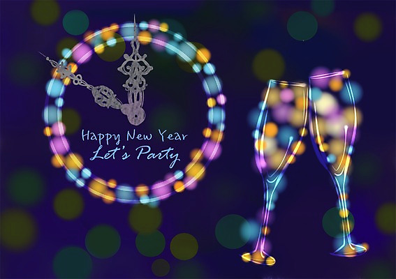 PSD 알파벳 영어 시계 백그라운드 술잔 일러스트 조명 잔 새해 이벤트 사람없음 컵 빛 파티 축제 새해인사 인사 시간 원형 시곗바늘 우아함 샴페인잔 보케 해피뉴이어 신년파티 국내일러스트 도형 문자 식기 컨셉 예절 파일형식