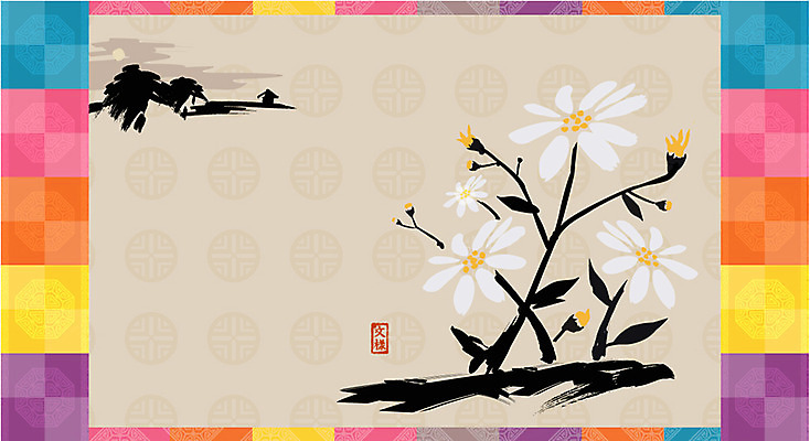 EPS 모양 식물 구름 한국전통 전통 문양 디자인 꽃 실루엣 아시아 백그라운드 잎 무늬 꽃무늬 패턴 일러스트 주택 그림자 수묵화 사람없음 도장 전통문양 달 흰색 낙관 직인 국내일러스트 자연요소 나라 컬러 한국 촬영기법 미술 건물 파일형식 벡터