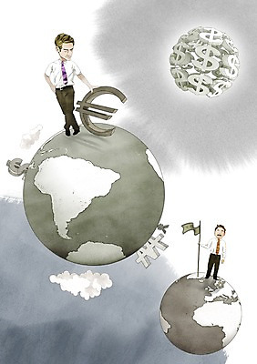 PSD 구름 기호 남자 지구 일러스트 비즈니스 공 사람 성인 두명 30대 경제 달러 유로 구 깃발 비즈니스맨 원형 원화 화폐기호 엔 금융비즈니스 단위 남자만 성인남자만 장년만 장년남자만 성인만 국내일러스트 자연요소 도형 문자 돈 장년 금융 직장인 화폐 파일형식