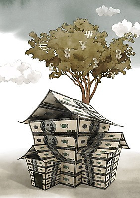 모양 PSD 나무 식물 구름 기호 지폐 돈 일러스트 비즈니스 하늘 주택 사람없음 경제 달러 유로 원화 화폐기호 엔 금융비즈니스 단위 리라 국내일러스트 자연요소 문자 건물 금융 재산 화폐 파일형식