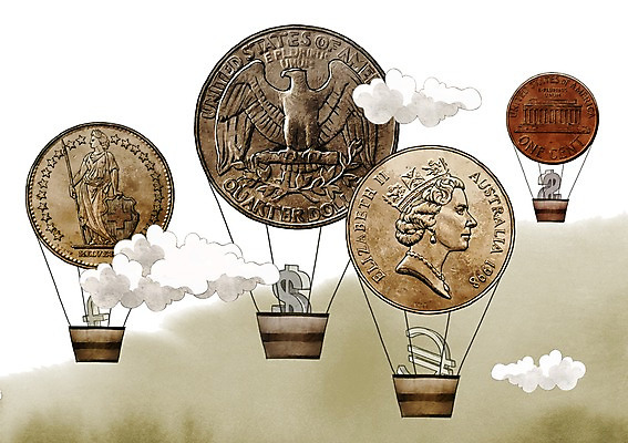 PSD 구름 기호 돈 일러스트 비즈니스 하늘 사람없음 경제 달러 동전 유로 기구 열기구 화폐기호 금융비즈니스 단위 리라 국내일러스트 자연요소 문자 항공교통 금융 재산 화폐 파일형식