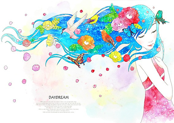 PSD 식물 동물 여자 꽃잎 꽃 여유 나비 곤충 백그라운드 잎 일러스트 상상 조류 휴식 상상일러스트 한명 사람 10대 판타지 머리카락 여자만 여자한명만 십대만 십대여자만 십대여자한명만 국내일러스트 1 감정 컨셉 청소년 머리 파일형식