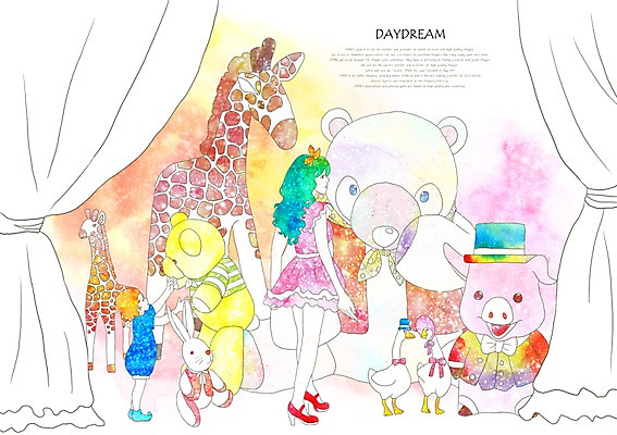 PSD 여자 여유 어린이 인형 백그라운드 일러스트 상상 휴식 상상일러스트 사람 소녀 두명 10대 판타지 장난감 곰인형 커튼 토끼인형 거위인형 기린인형 돼지인형 여자만 소녀만 국내일러스트 감정 컨셉 청소년 토끼 어린이만 파일형식