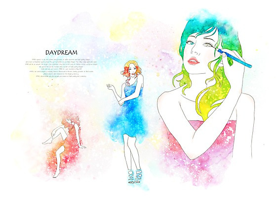 PSD 여자 여유 백그라운드 일러스트 상상 휴식 상상일러스트 사람 20대 성인 세명 판타지 필기구 화장 뷰티 연필 화장품 그리기 그림 눈화장 아이라이너 아이라인 여자만 성인여자만 청년만 청년여자만 성인만 국내일러스트 감정 컨셉 모션 문구용품 학용품 청년 파일형식