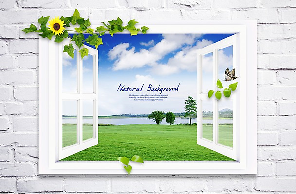 PSD 나무 식물 구름 편집 편집이미지 꽃 호수 벽 나비 곤충 잎 창문 자연 하늘 해바라기 벽돌 풍경 잔디 초원 사람없음 물 3D 풀 편집3D 자연요소 동물 디지털합성 생태계 파일형식