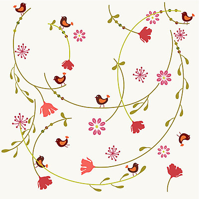 EPS 모양 식물 동물 문양 디자인 꽃잎 꽃 줄기 백그라운드 잎 무늬 꽃무늬 패턴 꽃백그라운드 일러스트 벽지 조류 사람없음 국내일러스트 파일형식 벡터