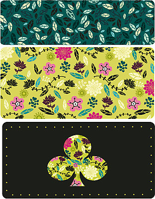 EPS 모양 식물 문양 디자인 꽃잎 꽃 줄기 백그라운드 잎 무늬 꽃무늬 패턴 꽃백그라운드 일러스트 사람없음 세트 컬러풀 물방울무늬 클로버 세잎클로버 국내일러스트 컬러 파일형식 벡터