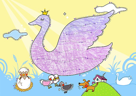 PSD 동물 구름 템플릿 호수 여러마리 조류 동화 오리 이야기 사람없음 물 계란 알 개 강아지 둥지 편지 편지지 레터폼 백조 개집 부화 미운오리새끼 반려 이미지템플릿 자연요소 다수 포유류 반려동물 애견용품 파일형식