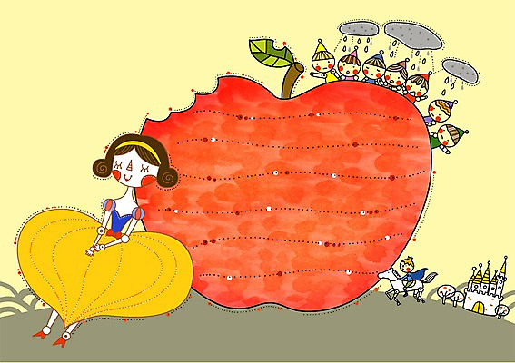 PSD 동물 구름 템플릿 건축물 여자 남자 건축 과일 이야기 미소 웃음 여러명 건물 말_동물 성 사과 편지 편지지 레터폼 먹구름 백설공주 난쟁이 백마 왕자 이미지템플릿 자연요소 다수 포유류 동화 표정 사람 공주님 파일형식 구름_자연