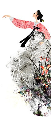 전신 PSD 식물 동물 문자 한국문화 한국전통 전통 여자 꽃 화초 나비 곤충 일러스트 한명 서기 사람 손짓 성인 춤 화려 우아함 전통의상 한복 비녀 쪽머리 여자만 여자한명만 성인여자만 성인만 국내일러스트 1 동양문화 헤어스타일 컨셉 모션 문화예술 전통소품 한국 파일형식 헤어액세사리