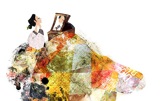 전신 PSD 한국문화 한국전통 전통 응시 여자 일러스트 한명 사람 앉기 성인 거울 화려 우아함 전통의상 한복 비녀 쪽머리 경대 여자만 여자한명만 성인여자만 성인만 국내일러스트 1 동양문화 헤어스타일 시선 컨셉 모션 전통소품 한국 파일형식 헤어액세사리