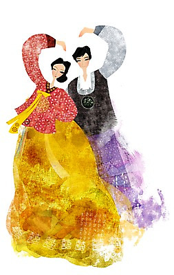 전신 PSD 문자 한국문화 한국전통 전통 문양 부부 커플 여자 남자 한쌍 일러스트 사랑 서기 미소 웃음 사람 손짓 성인 두명 전통문양 하트 쌍 화려 우아함 전통의상 한복 쪽머리 성인만 국내일러스트 모양 동양문화 헤어스타일 감정 컨셉 관계 모션 한국 표정 파일형식