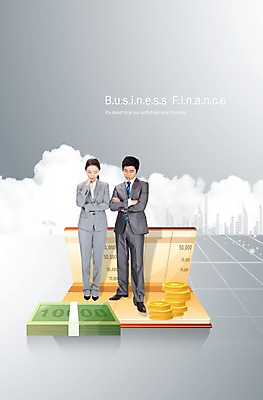 전신 PSD 구름 편집이미지 응시 여자 남자 지폐 돈 비즈니스 넥타이 무표정 서기 사람 동양인 정장 20대 성인 두명 앞모습 금융 경제 팔짱 동전 턱괴기 한국인 비즈니스맨 비즈니스우먼 원화 만원 돈다발 통장 뭉치 청년만 성인만 이미지편집 자연요소 시선 잡화 옷 감정 뷰포인트 모션 표정 인종 청년 직장인 재산 파일형식