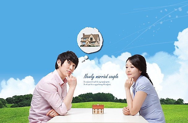 PSD 나무 식물 구름 편집이미지 부부 커플 응시 여자 남자 한쌍 포즈 말풍선 생각 신혼부부 하늘 남편 주택 사랑 사람 앉기 동양인 손짓 잔디 초원 상반신 성인 두명 옆모습 30대 턱괴기 미니어처 한국인 아내 쌍 풀 고민 내집마련 마주앉기 갈등 장년만 성인만 이미지편집 자연요소 시선 감정 뷰포인트 관계 모션 부동산 인종 건물 장년 모형 신혼 파일형식