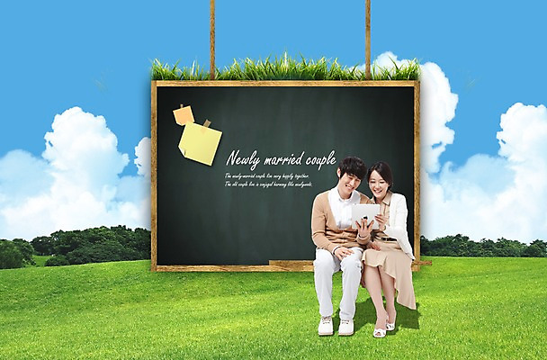 전신 PSD 나무 식물 구름 편집이미지 부부 커플 응시 여자 남자 한쌍 포즈 신혼부부 하늘 남편 안내 알림판 사랑 미소 웃음 사람 앉기 동양인 잔디 초원 성인 두명 앞모습 30대 컴퓨터 태블릿 칠판 터치 한국인 메모지 아내 쌍 풀 알림 포스트잇 공지사항 장년만 성인만 소식_알림 이미지편집 자연요소 시선 감정 뷰포인트 컨셉 관계 모션 표정 인종 장년 전자제품 스마트기기 사무용품 신혼 파일형식