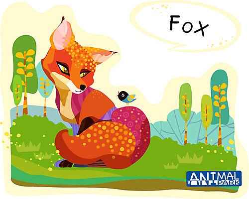 EPS 나무 식물 동물 척추동물 캐릭터 한마리 문양 육지동물 알파벳 영어 동물캐릭터 말풍선 무늬 패턴 일러스트 포유류 조류 애니멀프린트 틀 사람없음 컬러풀 물방울무늬 원형 여우캐릭터 일러캐릭터 도형 문자 1 컬러 여우 파일형식 벡터