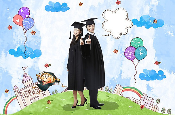 전신 PSD 나무 식물 구름 편집이미지 학생 여자 교육 남자 꽃 대학생 무지개 말풍선 학사모 졸업 학교 성공 새출발 새로움 졸업식 졸업생 서기 미소 웃음 사람 동양인 손짓 20대 성인 두명 건물 옆모습 친구 한국인 엄지손가락 축하 최고 졸업가운 풍선 청년만 성인만 이미지편집 자연요소 모자_잡화 건축물 뷰포인트 컨셉 손가락 관계 모션 표정 인종 청년 가운 출발 파일형식