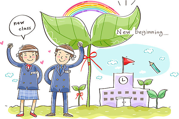 전신 식물 구름 학생 여학생 여자 남자 교복 어린이 남학생 무지개 일러스트 학교 청소년 새출발 새로움 희망프로젝트 서기 미소 웃음 사람 손짓 소녀 소년 두명 필기구 연필 새싹 희망 꿈 자신감 사회이슈 시작 긍정 새출발프로젝트 십대만 국내일러스트 AI파일 자연요소 옷 교육 감정 컨셉 모션 문구용품 학용품 표정 출발 파일형식 벡터