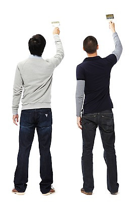 포토 JPG 스튜디오촬영 전신 외국인 해외기획촬영 2011년태국 남자 맨라이프 포즈 모션 페인팅 실내 서기 들기 누끼 사람 동양인 20대 성인 두명 뒷모습 친구 페인트 경쟁 공구 붓 색칠 칠 페인트칠 열정 페인트붓 남자만 성인남자만 청년만 청년남자만 성인만 국내포토 라이프스타일 감정 뷰포인트 컨셉 관계 인종 청년 내부 도구 파일형식