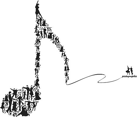 모양 문양 디자인 여자 남자 음악 무늬 패턴 음표 일러스트 여러명 그래픽 댄서 춤 오브젝트 국내일러스트 AI파일 직업 기호 다수 문화예술 사람 파일형식 벡터