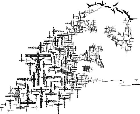 모양 문양 디자인 남자 기독교 종교 얼굴 십자가 무늬 패턴 일러스트 한명 사람 그래픽 예수 오브젝트 남자만 남자한명만 국내일러스트 AI파일 1 신체부위 신_종교 파일형식 벡터