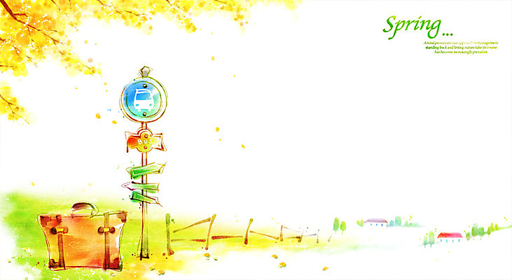 PSD 나무 식물 계절 꽃 백그라운드 잎 가방 일러스트 나뭇잎 주택 따뜻함 풍경 사람없음 울타리 여행가방 봄 표지판 역 버스정류장 봄배경 국내일러스트 잡화 교통시설 알림판 건물 담장 파일형식