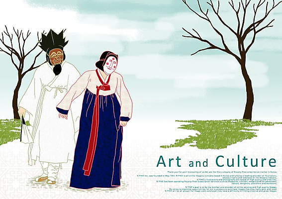 전신 PSD 나무 식물 구름 한국전통 여자 남자 전통문화 문화 예술 일러스트 하늘 문화예술 가면 서기 사람 성인 두명 나뭇가지 전통의상 한복 즐거움 그림 탈춤 열정 하회탈 각시탈 성인만 국내일러스트 자연요소 전통 감정 모션 한국 전통공연 전통무용 탈 파일형식