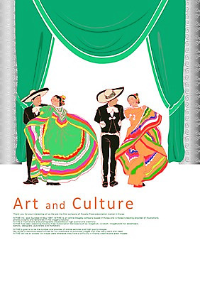 전신 PSD 모자 드레스 옷 여자 남자 문화 예술 일러스트 문화예술 멕시코 서기 사람 여러명 성인 댄서 춤 커튼 즐거움 그림 열정 캉캉춤 성인만 국내일러스트 직업 잡화 감정 다수 북아메리카 모션 파일형식