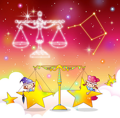 구름 여자 남자 별 어린이 백그라운드 일러스트 밤하늘 저울 미소 웃음 사람 소녀 소년 두명 별자리 무게 천칭자리 양팔저울 어린이만 국내일러스트 AI파일 자연요소 하늘 표정 야간 파일형식 벡터