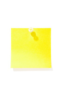 포토 JPG 스튜디오촬영 종이 컬러 문구용품 학용품 실내 그림자 누끼 사람없음 한개 노란색 사무용품 쪽지 기록 메모지 압정 오브젝트 포스트잇 한장 국내포토 1 내부 파일형식