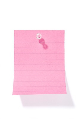 포토 JPG 스튜디오촬영 종이 선 줄 분홍색 컬러 문구용품 학용품 실내 그림자 누끼 사람없음 한개 사무용품 쪽지 기록 메모지 압정 오브젝트 포스트잇 한장 국내포토 1 내부 파일형식