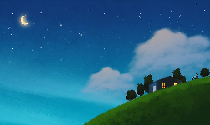 전신 PSD 나무 식물 구름 응시 남자 별 백그라운드 일러스트 하늘 주택 한명 사람 앉기 초원 성인 달 저녁 초승달 남자한명만 성인남자만 국내일러스트 자연요소 1 시선 모션 건물 야간 남자만 성인만 파일형식