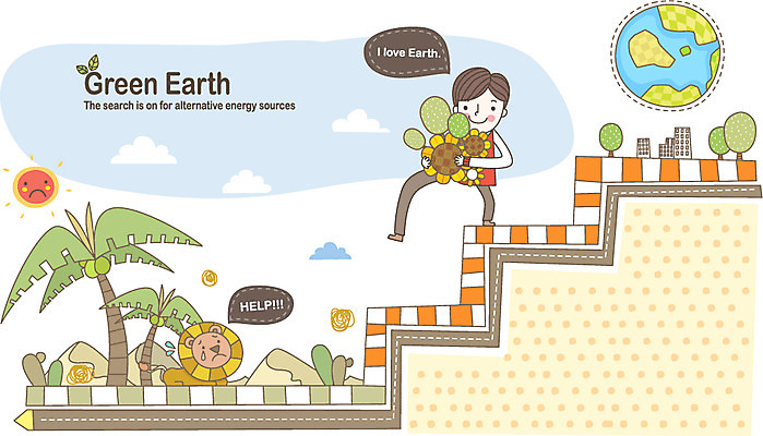 전신 나무 식물 동물 구름 남자 꽃 지구 캠페인 일러스트 해바라기 선인장 한명 서기 미소 웃음 사람 성인 야자수 태양 계단 자연보호 환경 그린캠페인 사막 도움 절약 그린에너지 보호 사자 환경보전 친환경 성인남자한명만 국내일러스트 AI파일 자연요소 1 컨셉 포유류 모션 자연 표정 에너지 사회이슈 남자한명만 성인남자만 파일형식 벡터