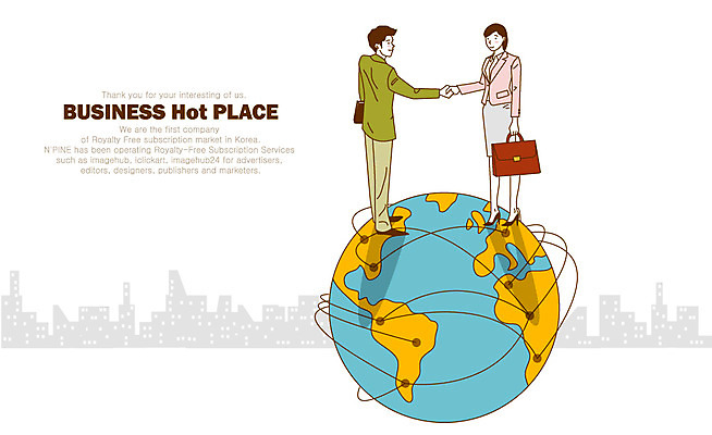 전신 여자 남자 지구 서류가방 가방 일러스트 비즈니스 악수 서기 미소 웃음 사람 정장 빌딩 20대 성인 두명 건물 마주보기 손잡기 직장인 비즈니스맨 비즈니스우먼 문서 파일 열정 청년만 성인만 국내일러스트 AI파일 직업 건축물 잡화 옷 감정 모션 표정 손짓 청년 파일형식 벡터