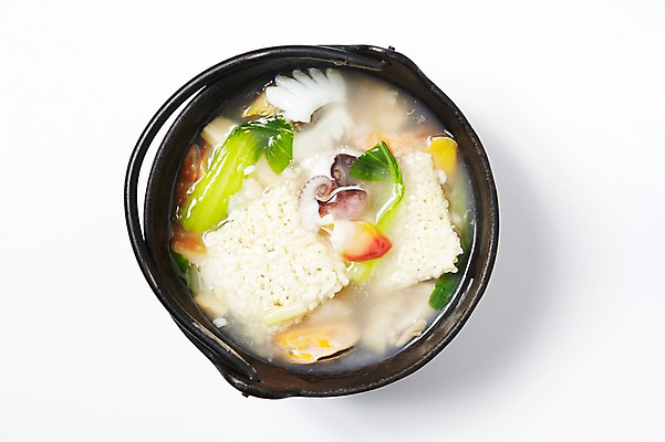 포토 JPG 그릇 식기 접시 채소 실내 사람없음 중식 해물요리 냄비 해산물 청경채 누룽지 누룽지탕 해물누룽지탕 국내포토 음식 내부 솥 탕 파일형식