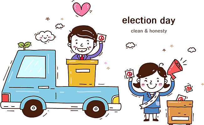 전신 식물 구름 여자 남자 캠페인 50대 일러스트 자동차 서기 미소 웃음 사람 손짓 상반신 성인 두명 새싹 확성기 트럭 사회 강의 투표 선거 민주주의 사회이슈 투표용지 선거유세 선거일 후보 중년만 성인만 국내일러스트 AI파일 자연요소 육상교통 중년 컨셉 모션 표정 공동체 파일형식 벡터